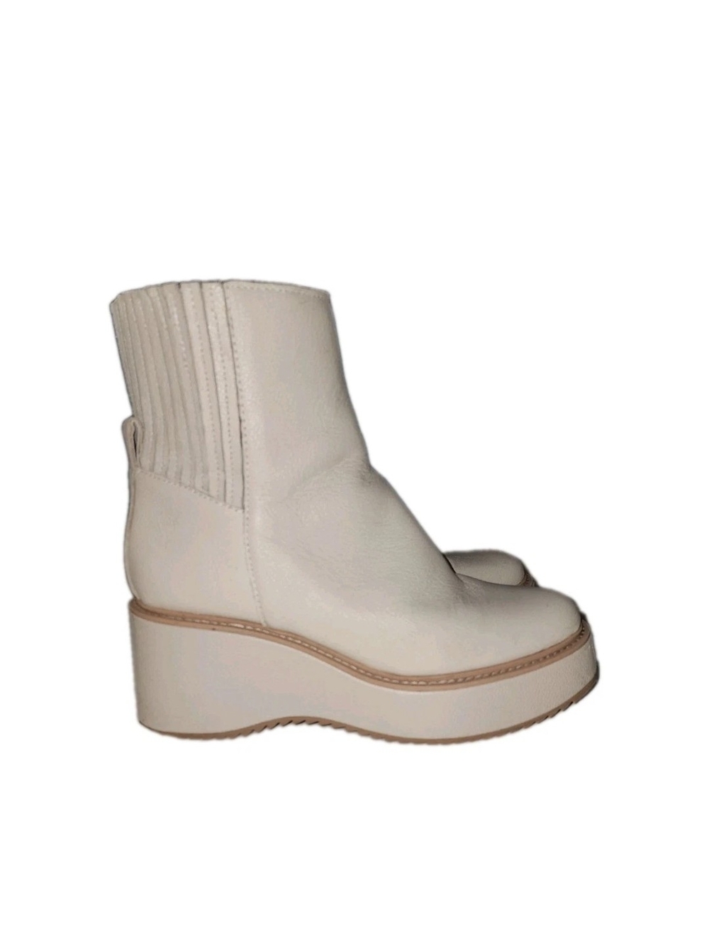 Dolce Vita Cream Platform Wedge Ankle Boots Size 7.5